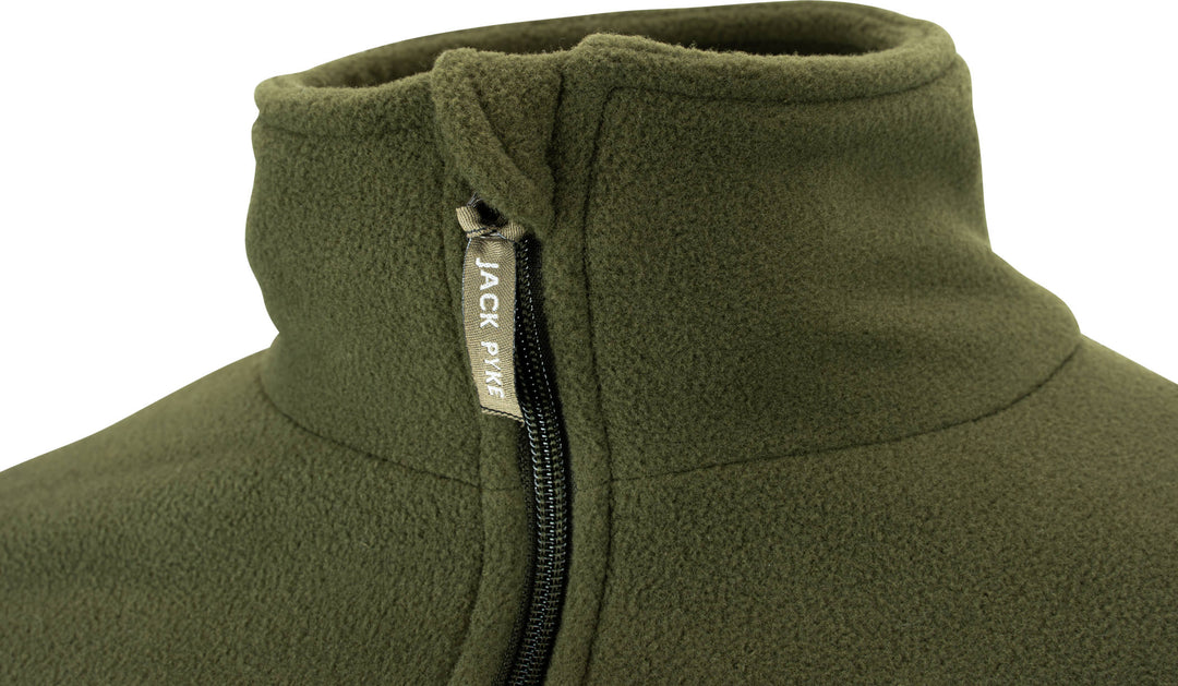 Jack Pyke Men’s Fleece Top 250GMS – Outdoor Fleece Pullover with Embroidered Pheasant Motif, Elasticated Cuffs & Extended Back, Field Jumper for Autumn, Winter