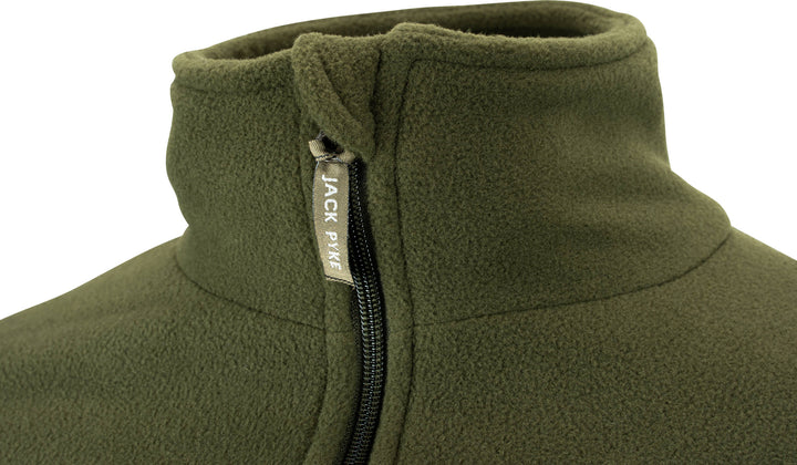 Jack Pyke Men’s Fleece Top 250GMS – Outdoor Fleece Pullover with Embroidered Pheasant Motif, Elasticated Cuffs & Extended Back, Field Jumper for Autumn, Winter