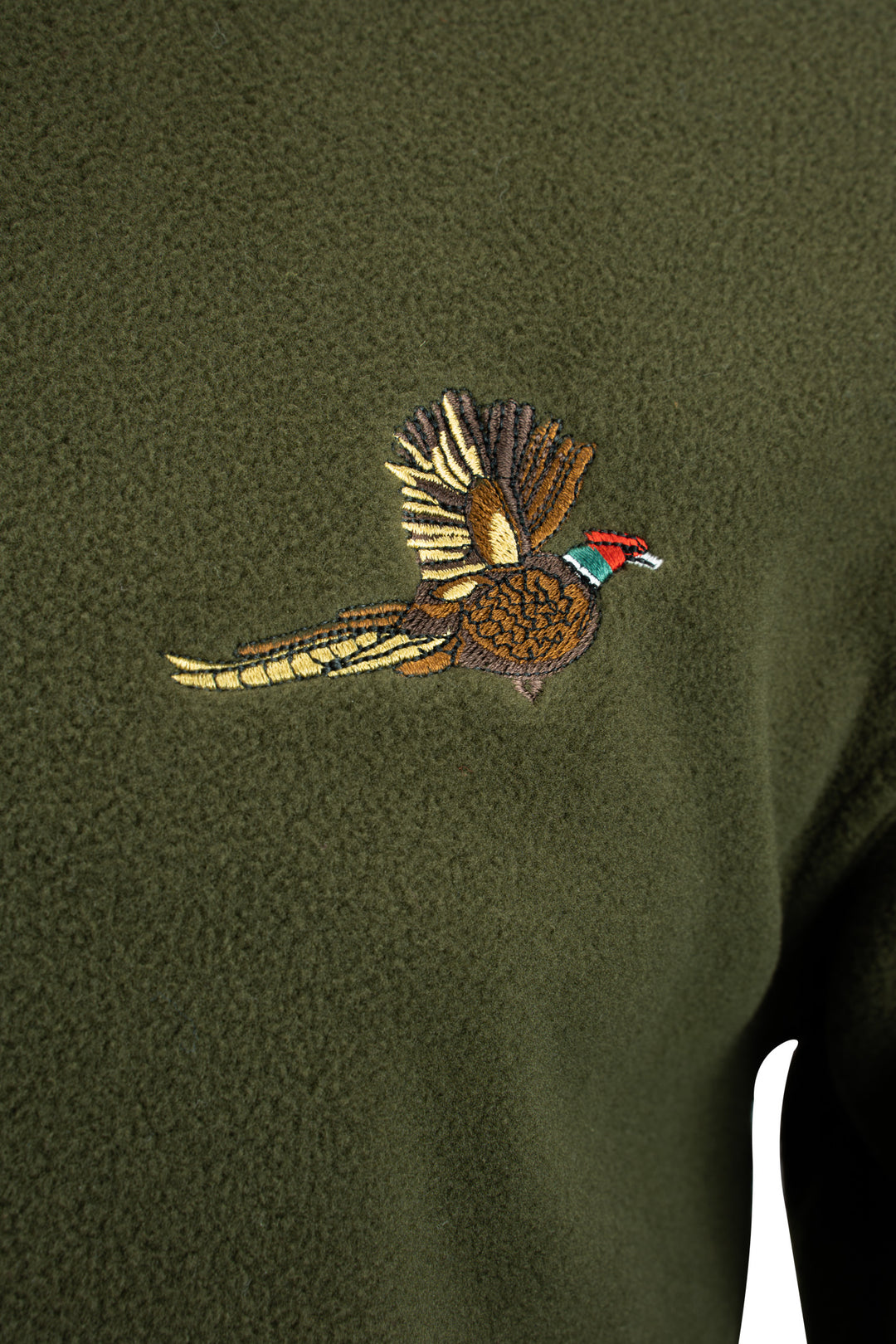 Jack Pyke Men’s Fleece Top 250GMS – Outdoor Fleece Pullover with Embroidered Pheasant Motif, Elasticated Cuffs & Extended Back, Field Jumper for Autumn, Winter