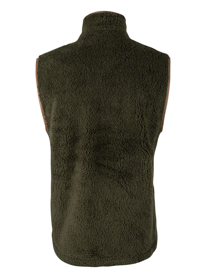 JACK PYKE Men's Dark Olive Countryman Chunky Fleece Waist-Length Gilet S-3XL