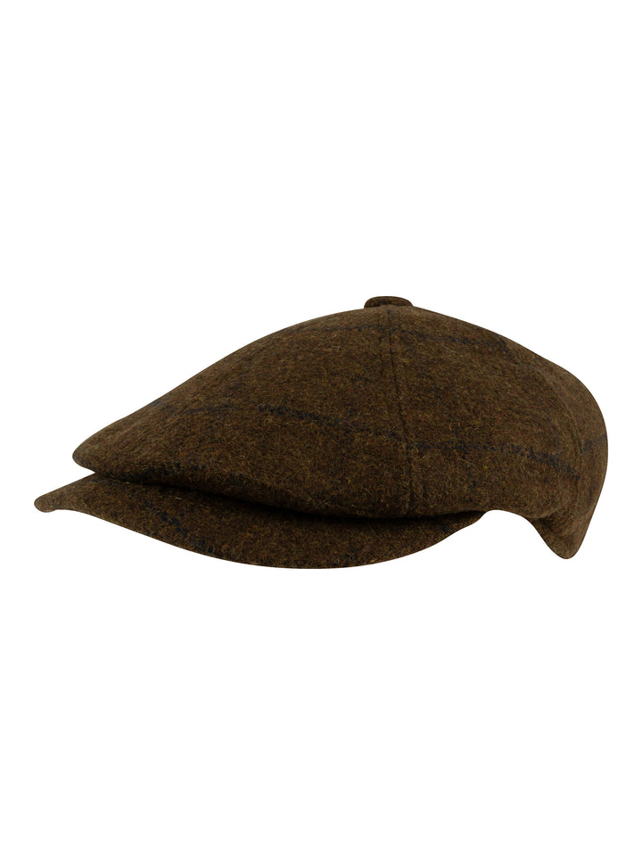 JACK PYKE Newsboy Flat Cap Brown Tweed