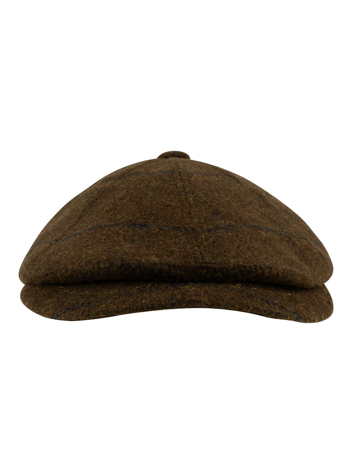 JACK PYKE Newsboy Flat Cap Brown Tweed