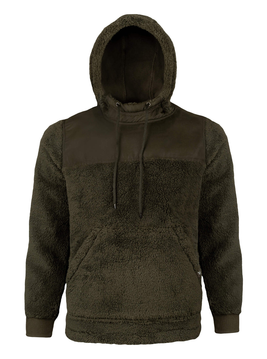 Jack Pyke Men’s Sherpa Fleece Hoodie Gen 2, Long Sleeve Hunting & Hiking Fleece Jacket Mens with Zipped Kangaroo Pockets, Elbow & Shoulder Patches, Drawstring Hood