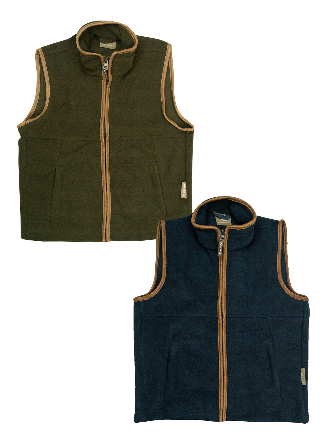 Jack Pyke Junior Kids Countryman Thermal Fleece Gilet – Warm 300g Sleeveless Outdoor Bodywarmer with Zipped Pockets and Faux Leather Trim – Country Style Vest for Boys & Girls