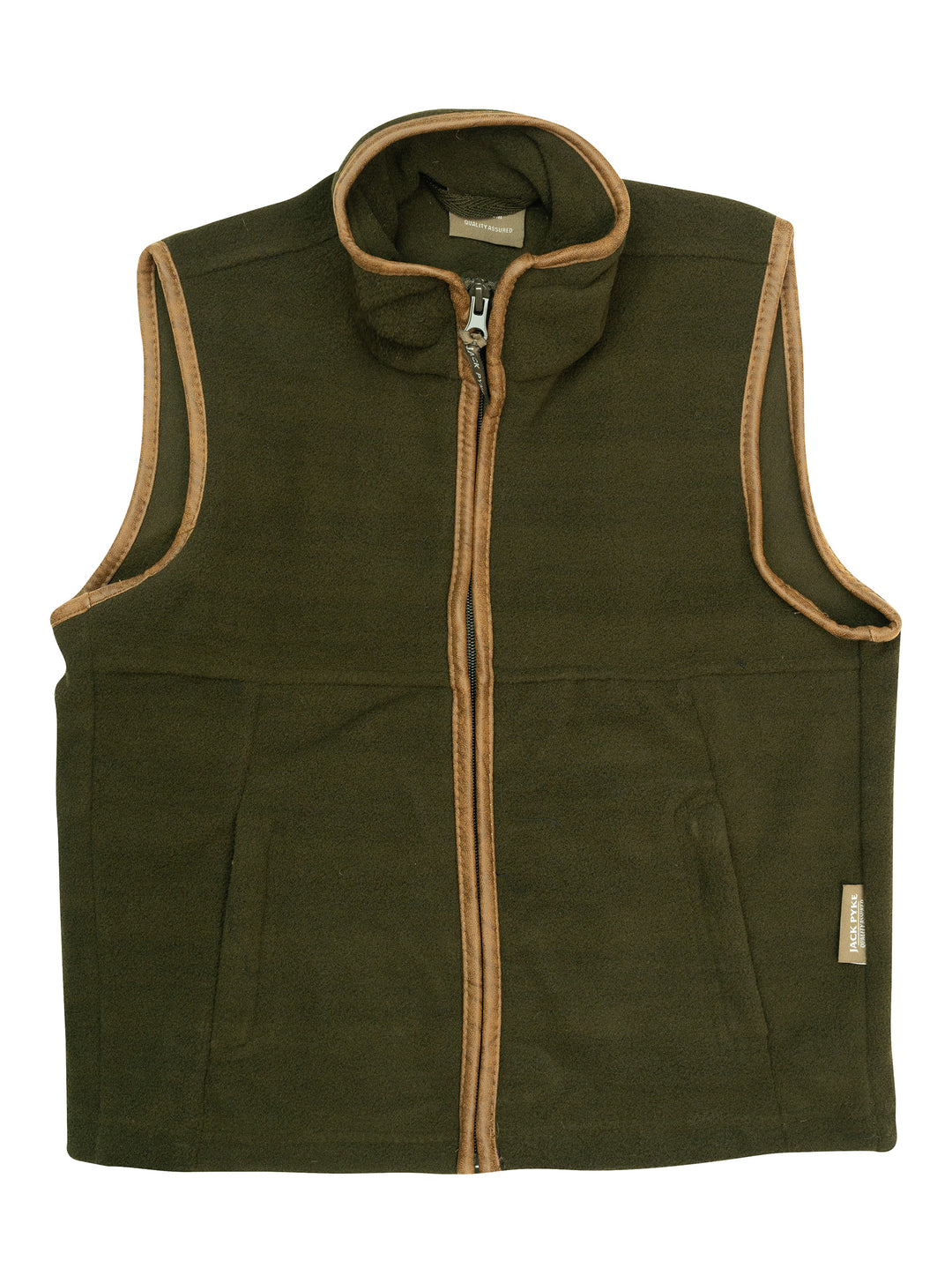 Jack Pyke Junior Kids Countryman Thermal Fleece Gilet – Warm 300g Sleeveless Outdoor Bodywarmer with Zipped Pockets and Faux Leather Trim – Country Style Vest for Boys & Girls
