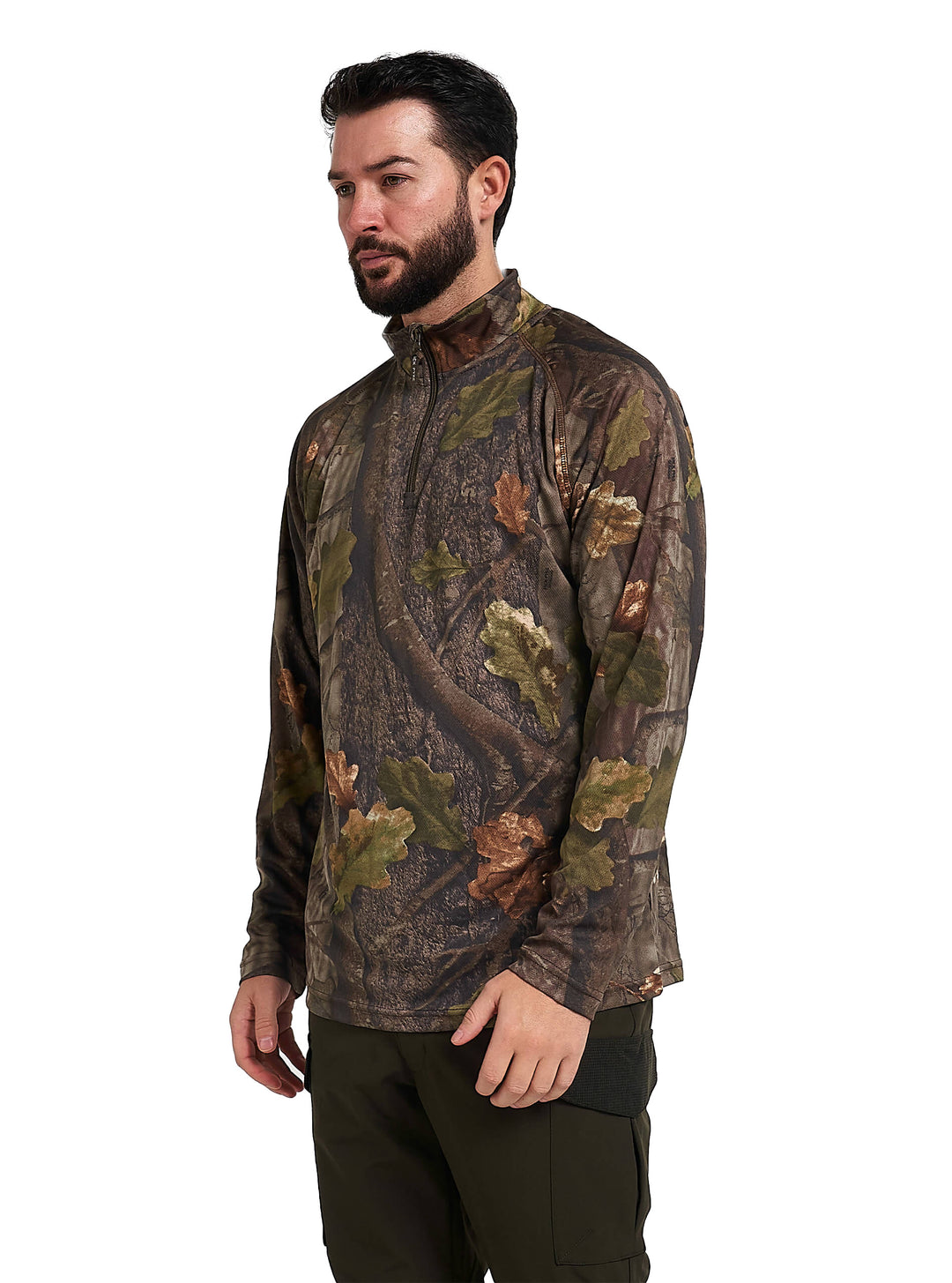 Jack Pyke Quick Wick Armour Long Sleeve Top - Quick-Dry, Lightweight, Breathable Wicking Mesh Fabric T-Shirt for Hiking, Training & Outdoor Activities - English Oak Evolution