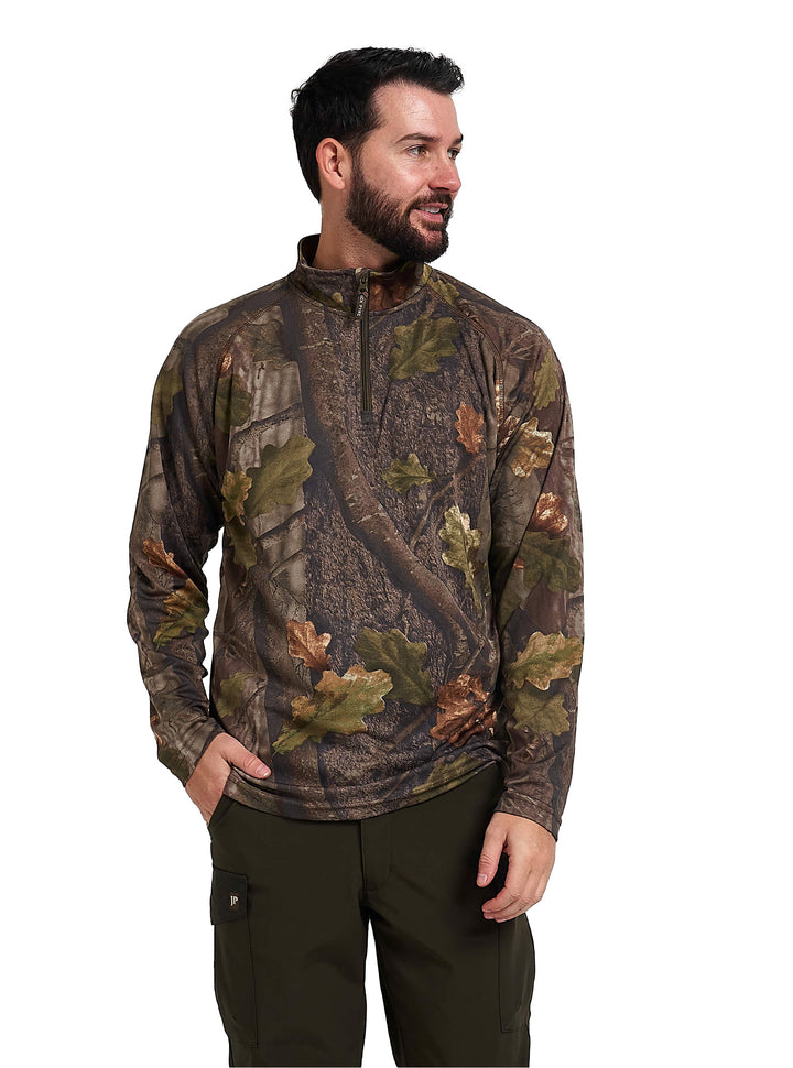 Jack Pyke Quick Wick Armour Long Sleeve Top - Quick-Dry, Lightweight, Breathable Wicking Mesh Fabric T-Shirt for Hiking, Training & Outdoor Activities - English Oak Evolution