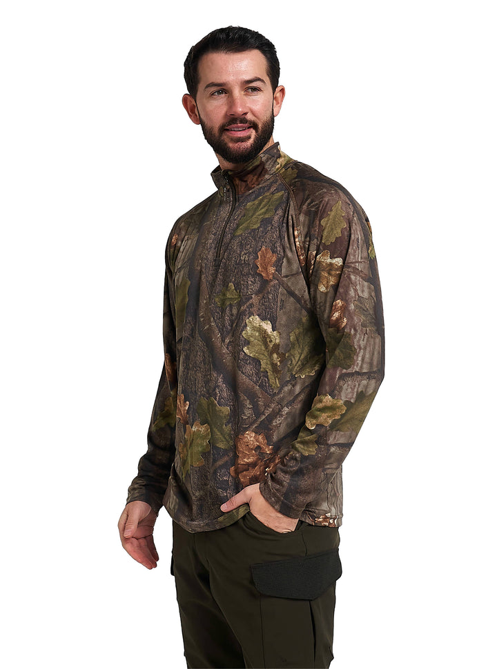 Jack Pyke Quick Wick Armour Long Sleeve Top - Quick-Dry, Lightweight, Breathable Wicking Mesh Fabric T-Shirt for Hiking, Training & Outdoor Activities - English Oak Evolution