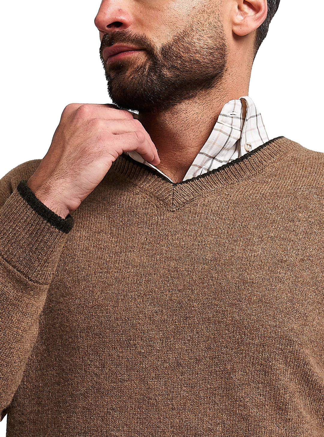 JACK PYKE Ashcombe 100% Lambswool Long Sleeve V-Neck Jumper Pullover