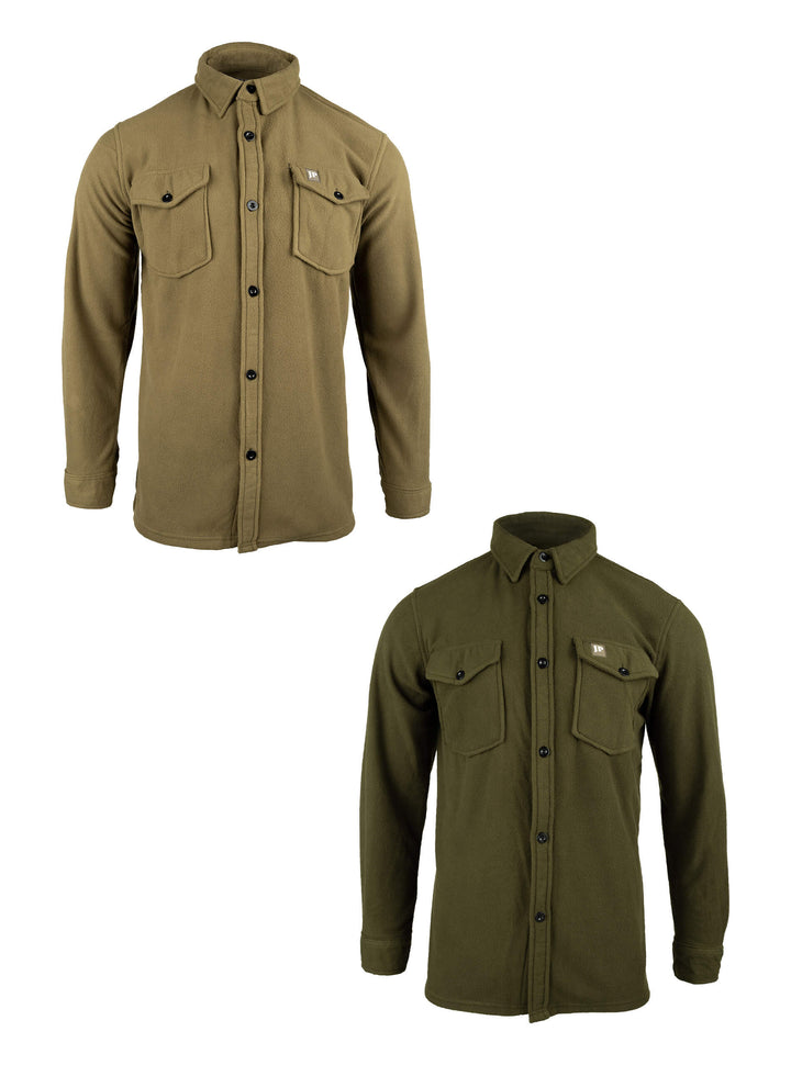 Jack Pyke Mens Polar Fleece Shirt – Soft Long Sleeve Button-Up Outdoor Shirt with Chest Pockets, Relaxed Fit Fleece Shirt for Autumn and Winter Work or Casual Wear