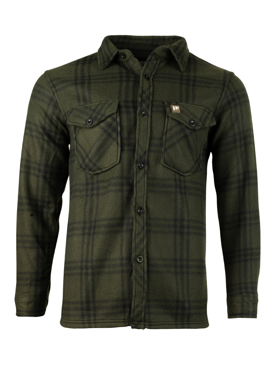 JACK PYKE Polar Fleece Long Sleeve Shirt Green Check