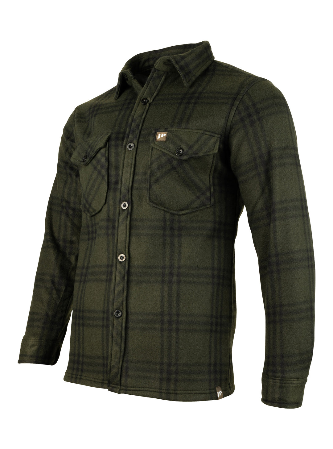 JACK PYKE Polar Fleece Long Sleeve Shirt Green Check