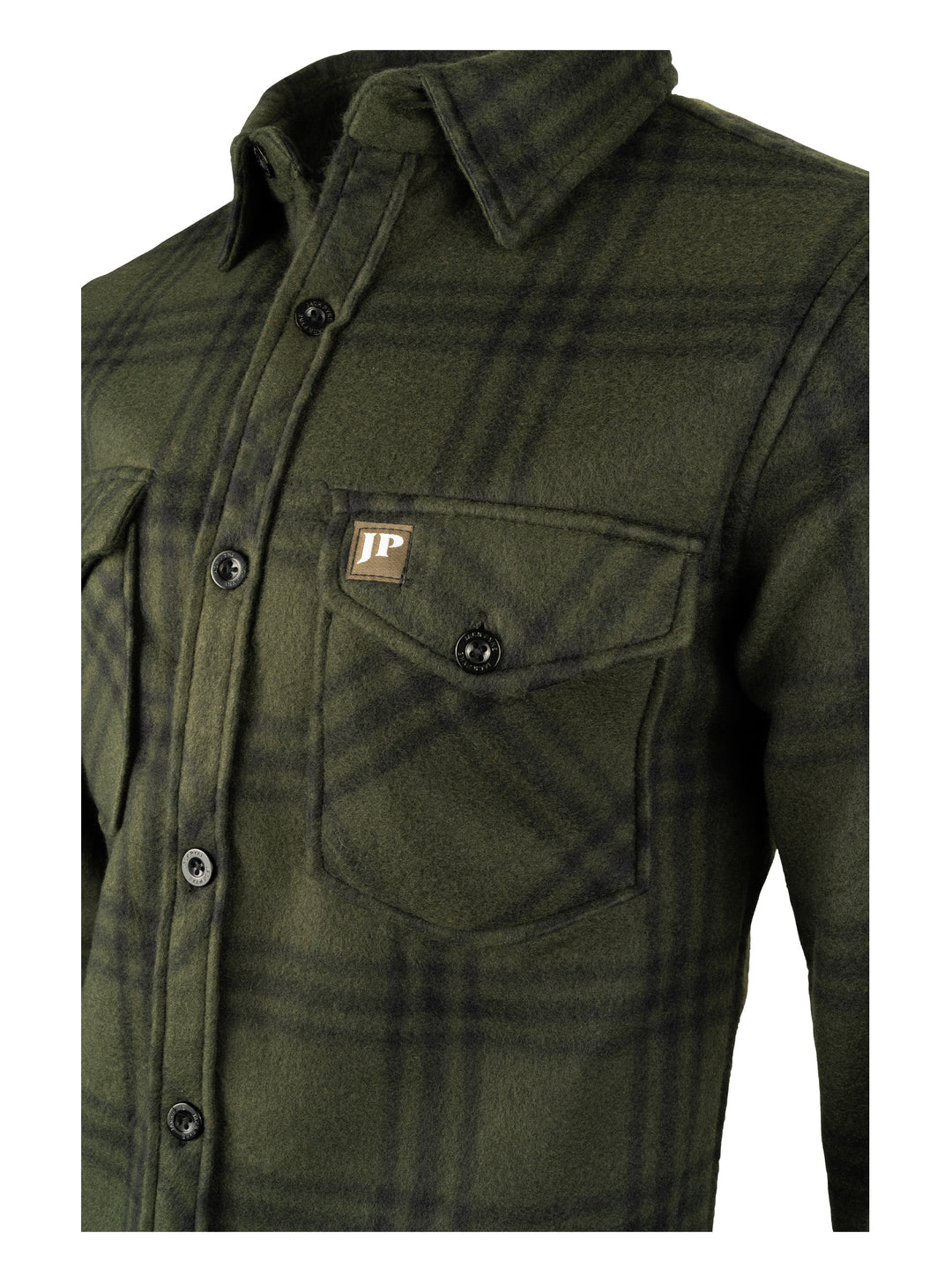 JACK PYKE Polar Fleece Long Sleeve Shirt Green Check