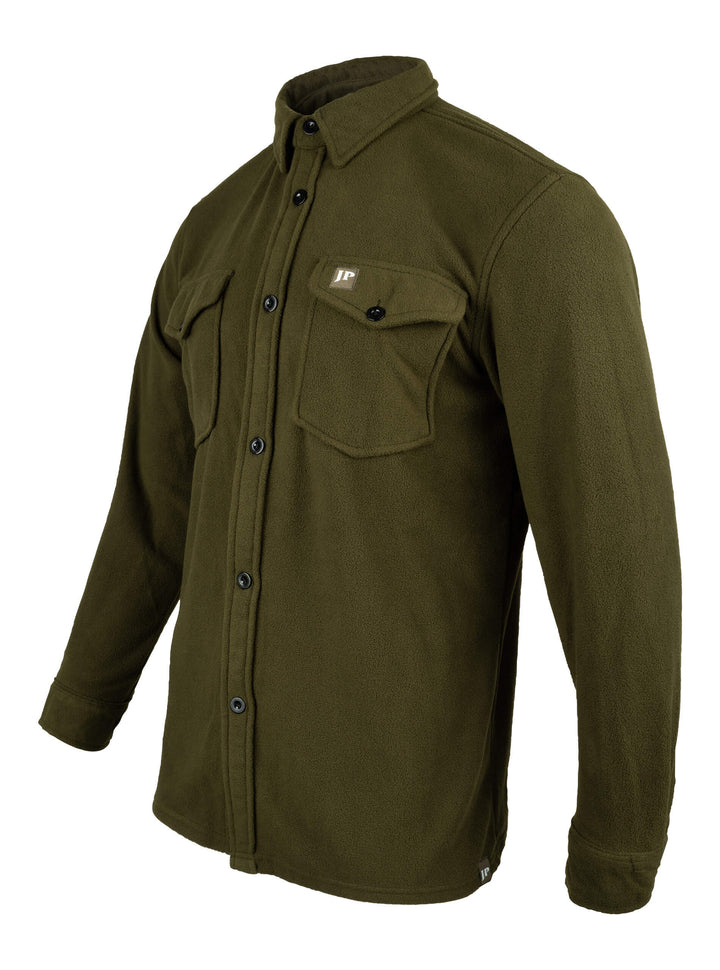 Jack Pyke Mens Polar Fleece Shirt – Soft Long Sleeve Button-Up Outdoor Shirt with Chest Pockets, Relaxed Fit Fleece Shirt for Autumn and Winter Work or Casual Wear