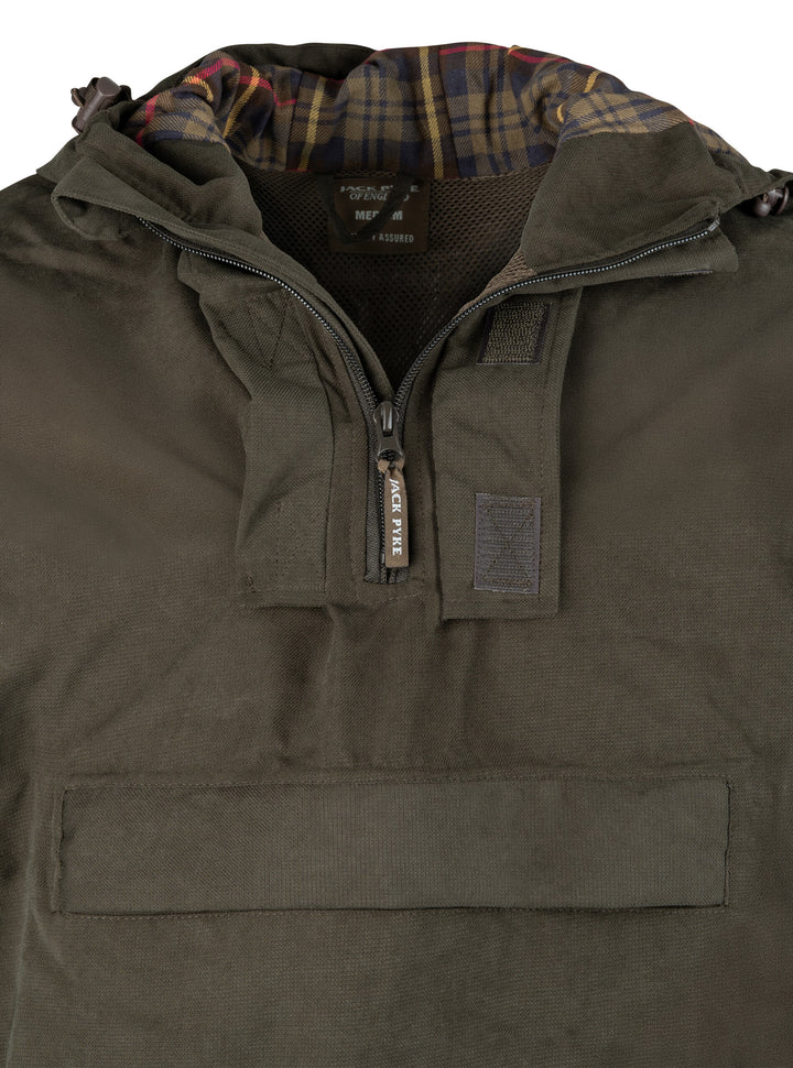 Jack Pyke Ashcombe Overhead All-Weather Windbreaker Jacket for Men - Waterproof Smock with Pockets for Hiking, Fishing, Bushcraft – Brown