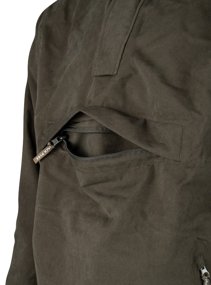 Jack Pyke Ashcombe Overhead All-Weather Windbreaker Jacket for Men - Waterproof Smock with Pockets for Hiking, Fishing, Bushcraft – Brown