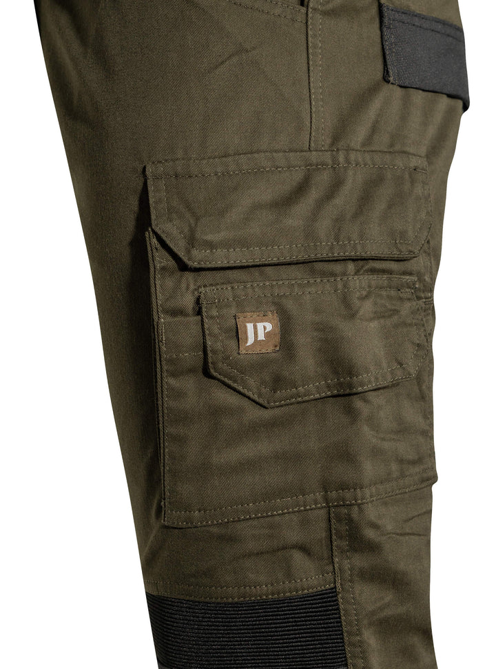 JACK PYKE Technical Work Trousers Men, Durable Polycotton Work Utility & Safety Trousers with Reinforced Knees, Stretch Panels and Tool Pockets cargo pants for Farming, Construction, Green
