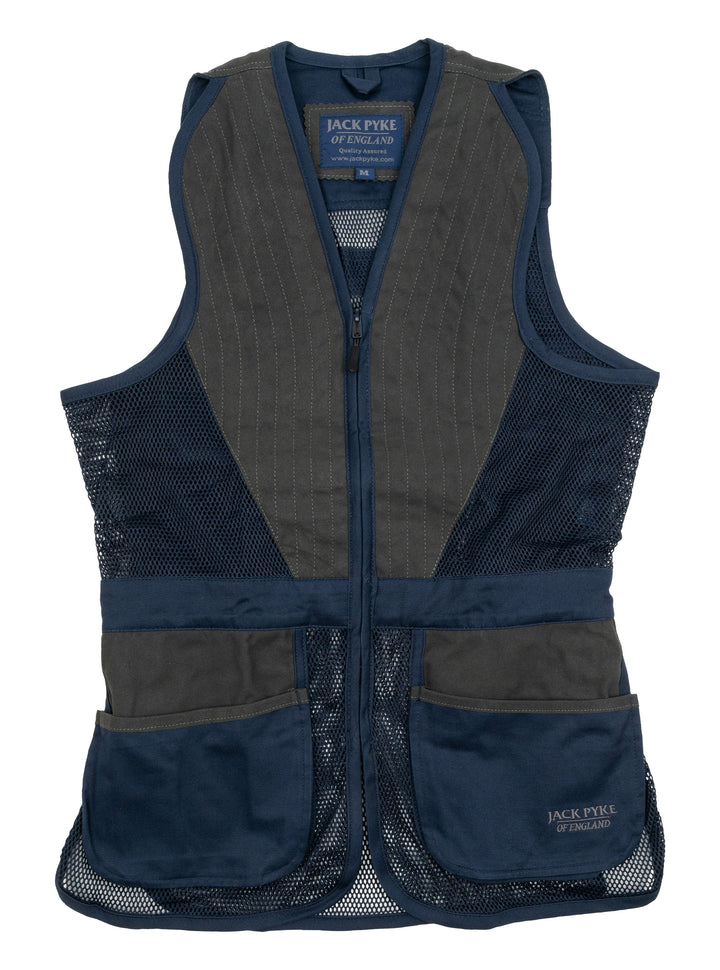 Jack Pyke Men’s Skeet Vest – Clay Pigeon Shooting Waistcoat with Breathable Mesh, Suede Trim & Multi Pockets – Lightweight Outdoor Hunting Jacket