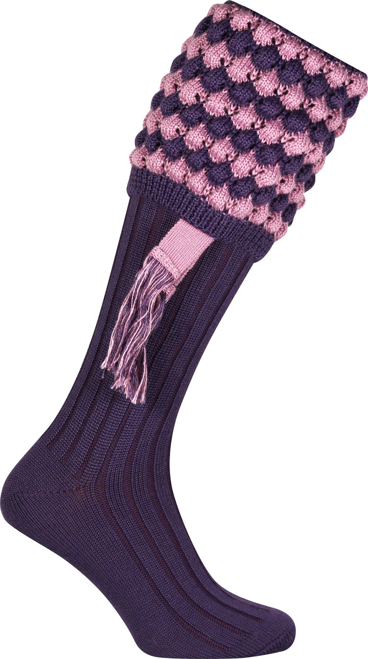 Jack Pyke Harlequin Mens Shooting Socks with Garters – Durable Knee-High Hunting Socks for Country Sports & Outdoor Wear – 30% Wool / 70% Acrylic – Argyle Pattern – UK Size 8–11