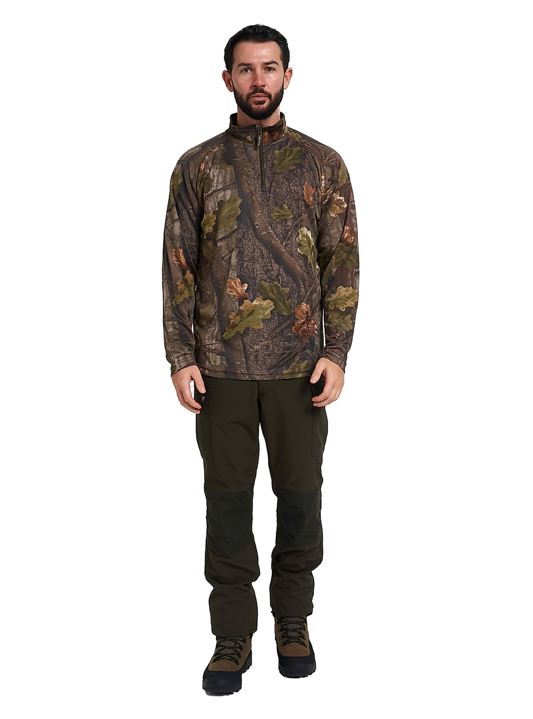 Jack Pyke Quick Wick Armour Long Sleeve Top - Quick-Dry, Lightweight, Breathable Wicking Mesh Fabric T-Shirt for Hiking, Training & Outdoor Activities - English Oak Evolution