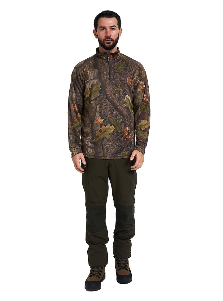 Jack Pyke Quick Wick Armour Long Sleeve Top - Quick-Dry, Lightweight, Breathable Wicking Mesh Fabric T-Shirt for Hiking, Training & Outdoor Activities - English Oak Evolution