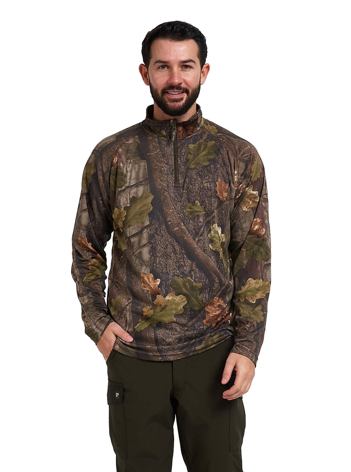 Jack Pyke Quick Wick Armour Long Sleeve Top - Quick-Dry, Lightweight, Breathable Wicking Mesh Fabric T-Shirt for Hiking, Training & Outdoor Activities - English Oak Evolution