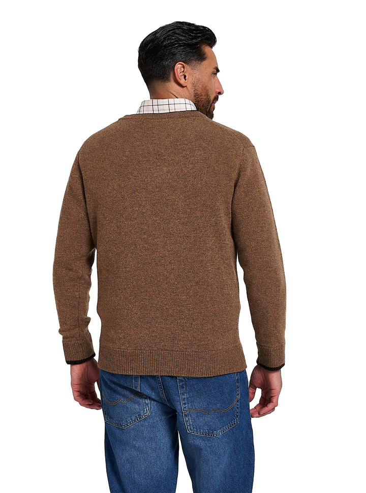 JACK PYKE Ashcombe 100% Lambswool Long Sleeve V-Neck Jumper Pullover