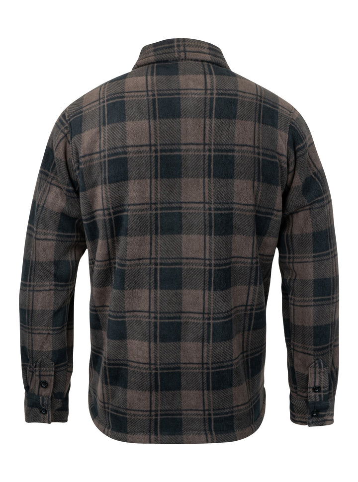 Jack Pyke Men’s Tundra Shirt – Checked Flannel Long Sleeve Zip Shirt with Fleece Lining, Turn-Down Collar, Multi Pockets, Button Cuffs for Shooting or casual Wear