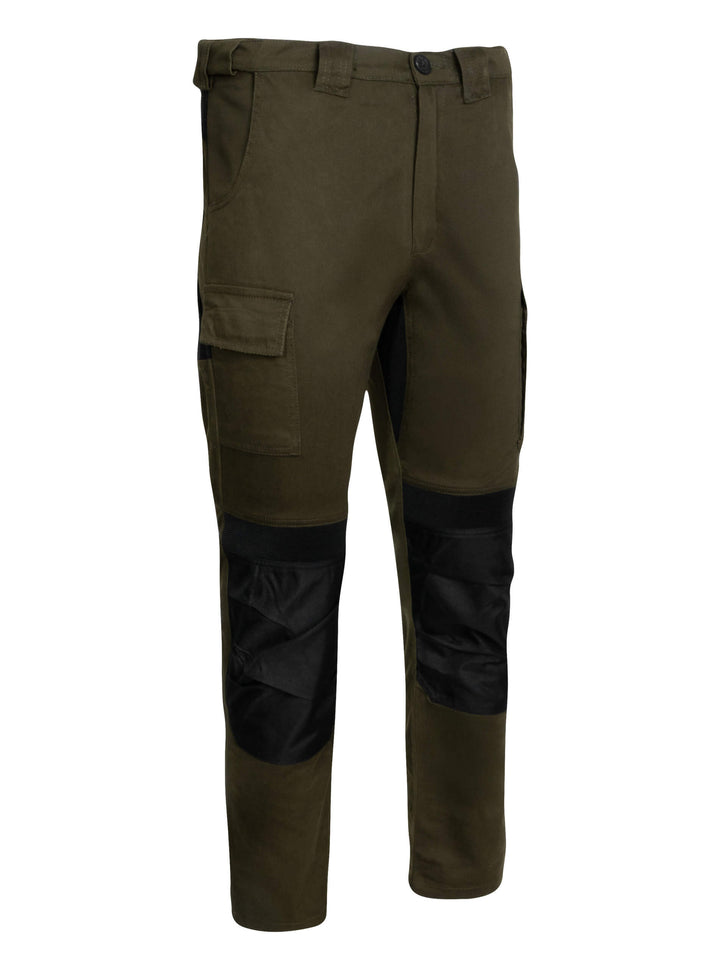 JACK PYKE Technical Work Trousers Men, Durable Polycotton Work Utility & Safety Trousers with Reinforced Knees, Stretch Panels and Tool Pockets cargo pants for Farming, Construction, Green