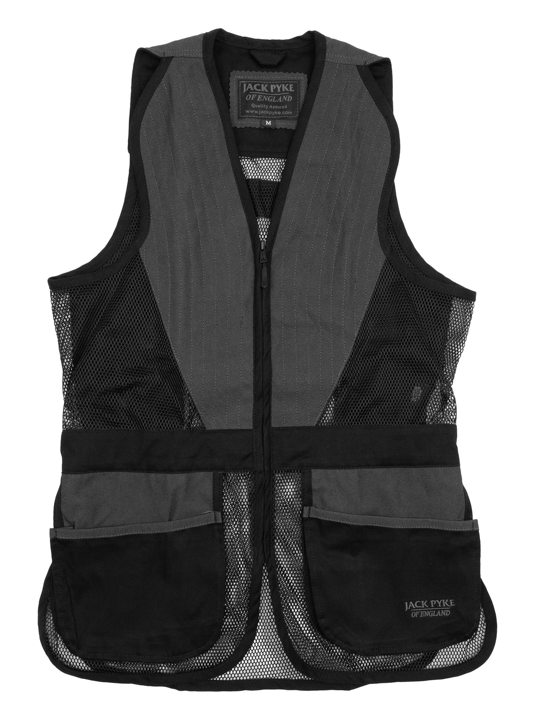 Jack Pyke Men’s Skeet Vest – Clay Pigeon Shooting Waistcoat with Breathable Mesh, Suede Trim & Multi Pockets – Lightweight Outdoor Hunting Jacket
